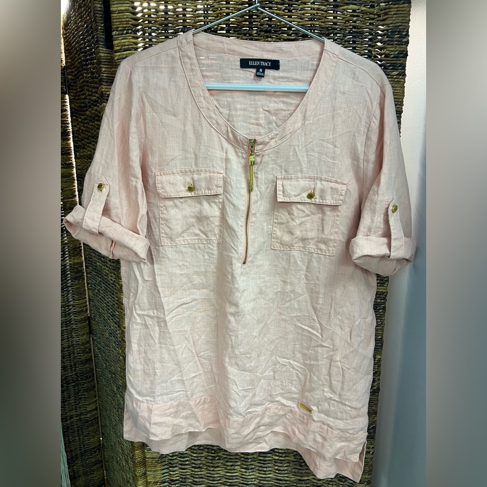 Ellen Tracy- Linen Womens Shirt- Size:Medium, Pre-Owned